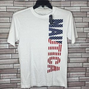 New Nautica Shirt Boys‎ XL 18/20 White Top Red White Logo Short Sleeve T-Shirt